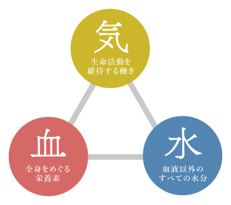 東洋医学の考え方①(気;き・血;けつ・水;すい)